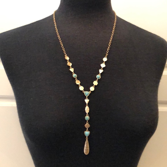 Cute turquoise- gold Necklace - Picture 8 of 8